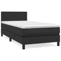 cadre de lit avec matelas Noir 100x200 cm Similicuir
