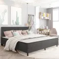 cadre de lit Gris Tissu 200x200 cm