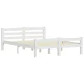 Cadre de lit Blanc Bois de pin massif 120x200 cm