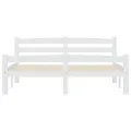 Cadre de lit Blanc Bois de pin massif 120x200 cm