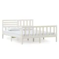 Cadre de lit Blanc Bois massif 160x200 cm