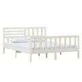 Cadre de lit Blanc Bois massif 160x200 cm