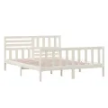 Cadre de lit Blanc Bois massif 160x200 cm