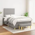 cadre de lit avec matelas Gris clair 120x200cm Tissu
