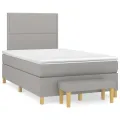 cadre de lit avec matelas Gris clair 120x200cm Tissu