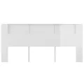 Armoire de tête de lit Blanc brillant 220x18,5x104,5 cm