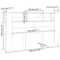 Armoire de tête de lit Noir 180x18,5x104,5 cm