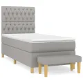 cadre de lit avec matelas Gris clair 100x200cm Tissu