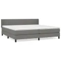 cadre de lit avec matelas Gris foncé 200x200cm Tissu