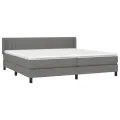 cadre de lit avec matelas Gris foncé 200x200cm Tissu