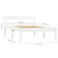 Cadre de lit Blanc Bois de pin massif 90 x 200 cm