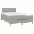 cadre de lit matelas LED Gris clair 120x200 cm Tissu