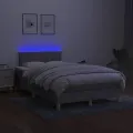 cadre de lit matelas LED Gris clair 120x200 cm Tissu
