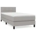 cadre de lit avec matelas Gris clair 100x200cm Tissu