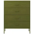 Commode Vert olive 80x35x101,5 cm Acier