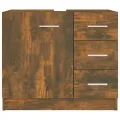 Armoire de lavabo Chêne fumé 63x30x54 cm Bois d'ingénierie