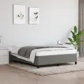 Cadre de lit Gris foncé 140 x 200 cm Tissu