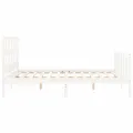 Cadre de lit avec tête de lit blanc King Size bois massif