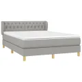 cadre de lit avec matelas Gris clair 140x190cm Tissu