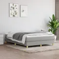 cadre de lit avec matelas Gris clair 140x190cm Tissu