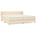 cadre de lit avec matelas Crème 200x200 cm Tissu