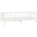 Lit de repos avec matelas 90x200 cm Blanc Bois de pin massif