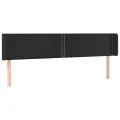 Tête de lit avec oreilles Noir 183x16x78/88 cm Similicuir