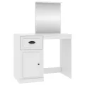 Coiffeuse avec miroir blanc 90x50x132,5 cm bois d'ingénierie