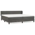 cadre de lit et matelas Gris foncé 200x200cm Velours