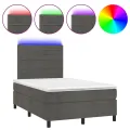 cadre de lit avec matelas LED Gris foncé 120x200 cm