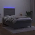 cadre de lit avec matelas LED Gris foncé 120x200 cm