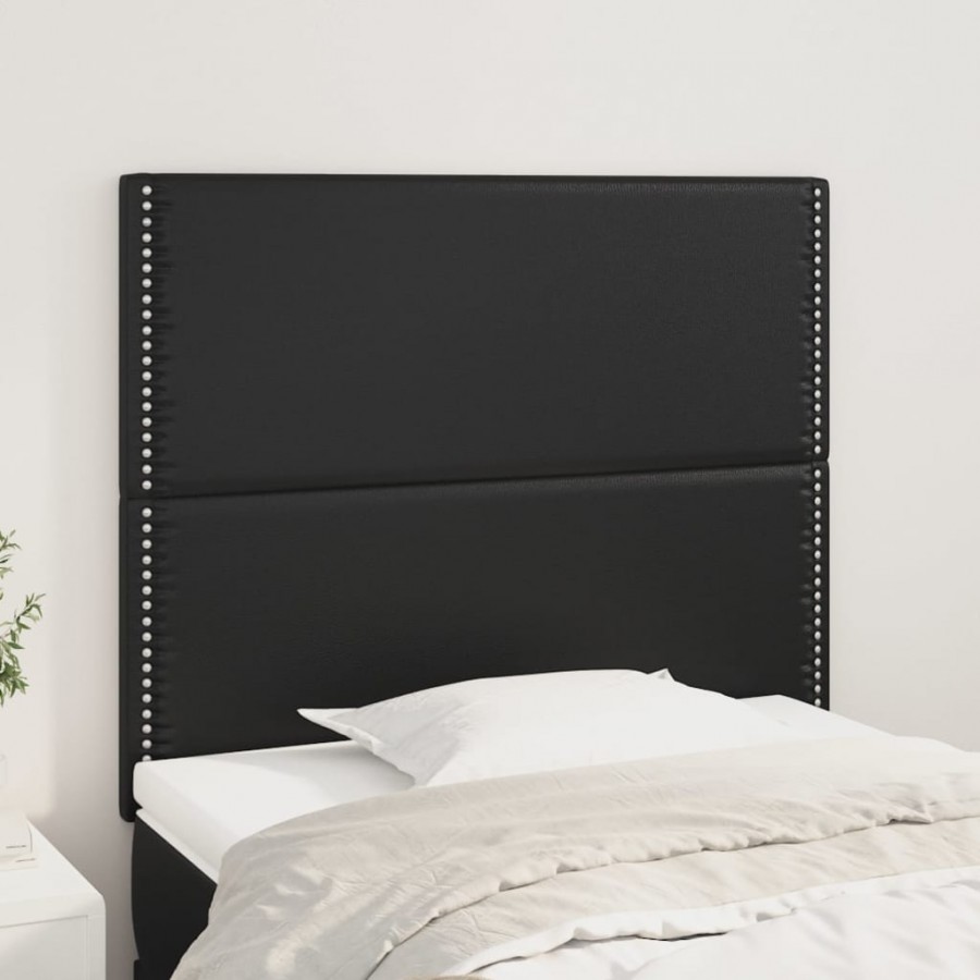 Têtes de lit 2 pcs Noir 90x5x78/88 cm Similicuir