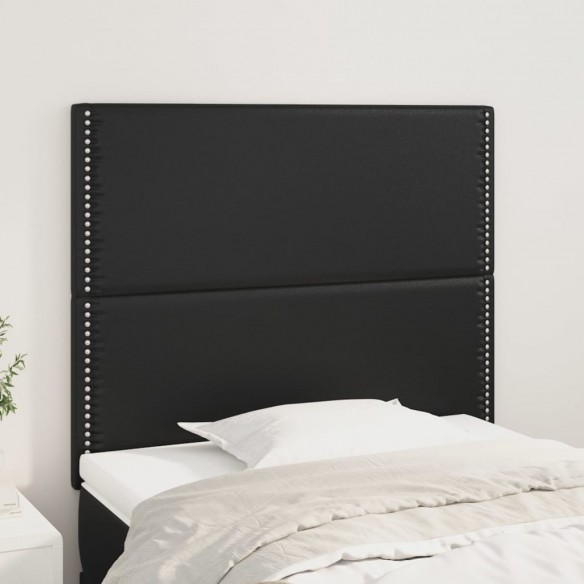 Têtes de lit 2 pcs Noir 90x5x78/88 cm Similicuir