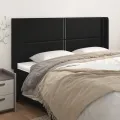 Tête de lit avec oreilles Noir 183x16x118/128 cm Similicuir
