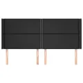 Tête de lit avec oreilles Noir 183x16x118/128 cm Similicuir