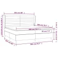 cadre de lit et matelas Gris foncé 200x200cm Velours