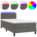 cadre de lit et matelas et LED Gris foncé 80x200 cm