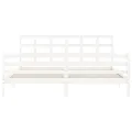 Cadre de lit avec tête de lit blanc 200x200 cm bois massif