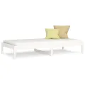 Lit de jour Blanc 90x200 cm Bois de pin massif
