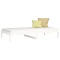 Lit de jour Blanc 90x200 cm Bois de pin massif