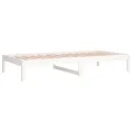 Lit de jour Blanc 90x200 cm Bois de pin massif