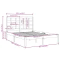 Cadre de lit Blanc Bois massif 200x200 cm