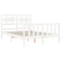 Cadre de lit avec tête de lit blanc 140x190 cm bois massif