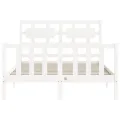 Cadre de lit avec tête de lit blanc 140x190 cm bois massif