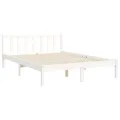 Cadre de lit avec tête de lit blanc 140x190 cm bois massif