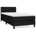 cadre de lit et matelas Noir 80x200 cm Tissu