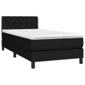 cadre de lit et matelas Noir 80x200 cm Tissu