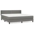 cadre de lit avec matelas Gris foncé 180x200cm Tissu
