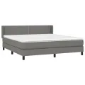 cadre de lit avec matelas Gris foncé 180x200cm Tissu