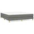 cadre de lit avec matelas Gris foncé 180x200cm Tissu